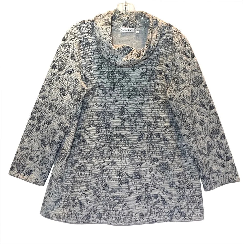 Habitat a-line tunic with relaxed cowl neck abstract print size small - Picture 1 of 8